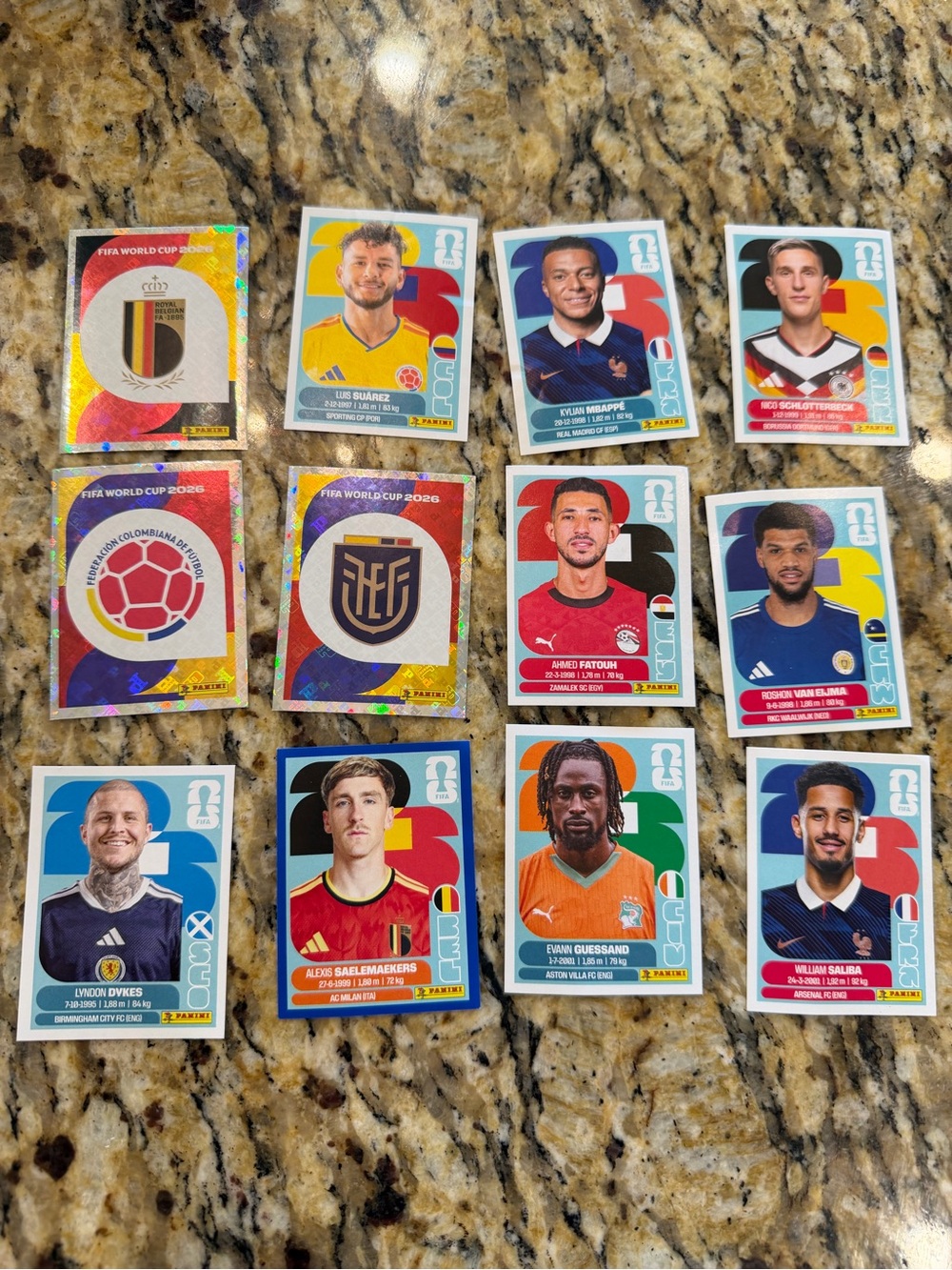 Panini Multicolor World Cup Sticker Collection - Blue, Red, Yellow, Orange